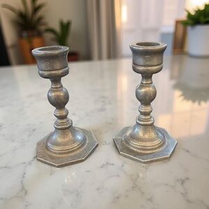 Carson Freeport Pa Pewter 4.5” Candle Stick Holders